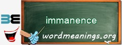 WordMeaning blackboard for immanence